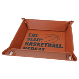 Laserable Leatherette Snap Up Tray with Snaps - Laser Engraved Leatherette