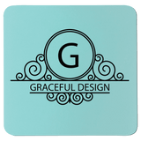 Teal Square Silicone Coaster - Laser Engraved Gift