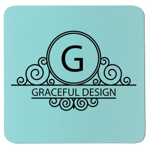 Teal Square Silicone Coaster - Laser Engraved Gift