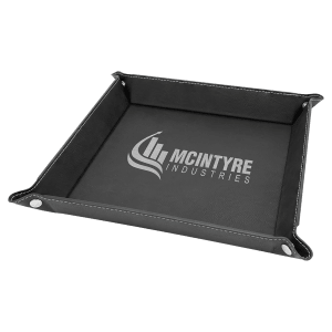 Laserable Leatherette Snap Up Tray with Snaps - Laser Engraved Leatherette