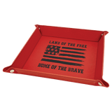 Red with Black Engraving Laserable Leatherette Snap Up Tray with Snaps - Laser Engraved Leatherette