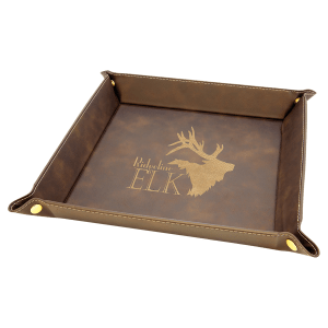 Laserable Leatherette Snap Up Tray with Snaps - Laser Engraved Leatherette