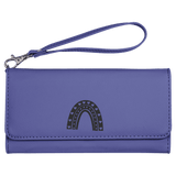 Purple with Black Engraving Wallet with Strap - Laser Engraved Leatherette
