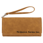 A Light Brown Wallet Strap - Laserable Leatherette Creekside Collection 7 1/2" x 4"