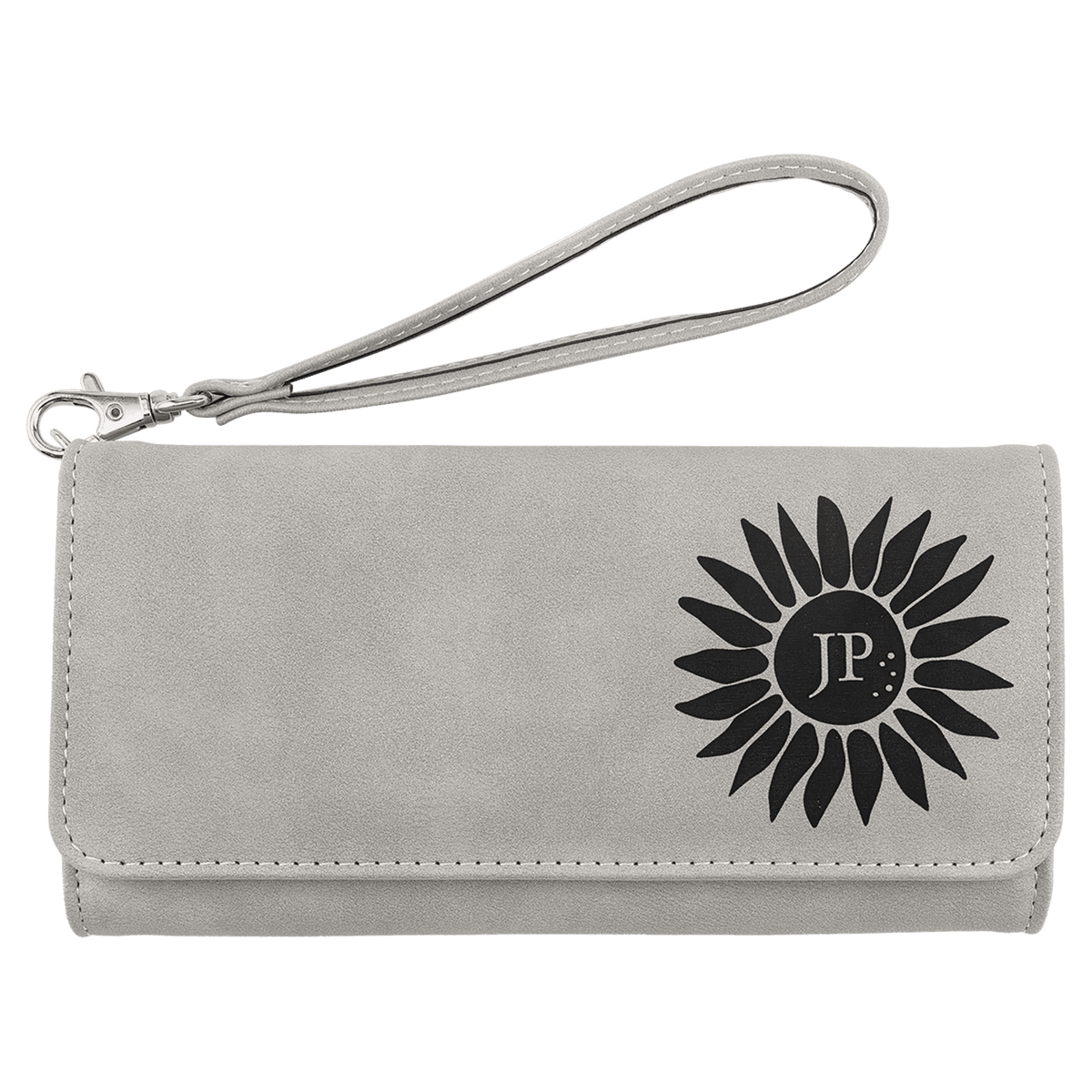 A Light Gray Wallet Strap - Laserable Leatherette Creekside Collection 7 1/2" x 4"