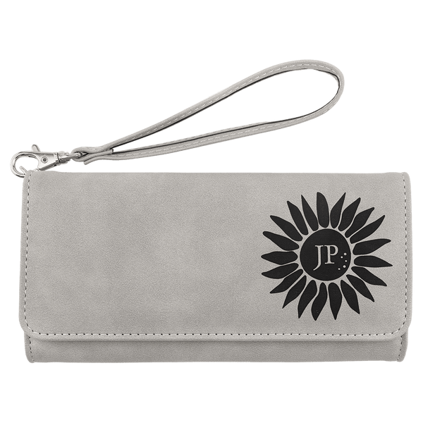 A Light Gray Wallet Strap - Laserable Leatherette Creekside Collection 7 1/2" x 4"