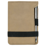 Light Brown with Black Engraving Mini Notepad with Pen - Laser Engraved Leatherette