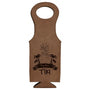 Dark Brown with Black Engraving Leatherette Wine Bag - Laser Engraved Leatherette