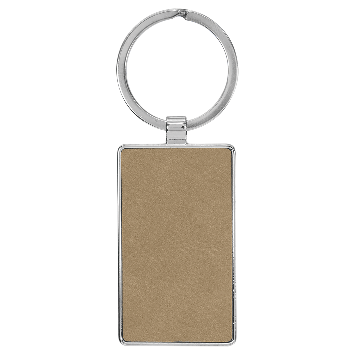 Rectangle Keychain - Leatherette & Metal - Laser Engraved Leatherette