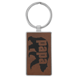 Rectangle Keychain - Leatherette & Metal - Laser Engraved Leatherette