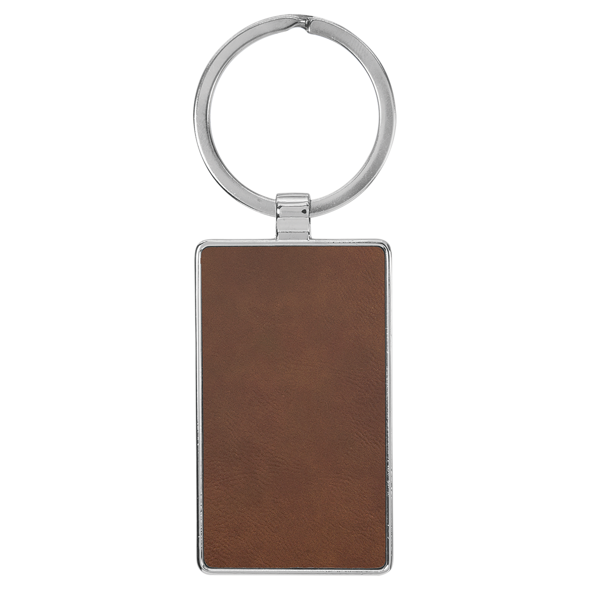 Rectangle Keychain - Leatherette & Metal - Laser Engraved Leatherette