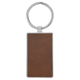 Rectangle Keychain - Leatherette & Metal - Laser Engraved Leatherette