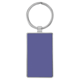 Purple with Black Engraving Rectangle Keychain - Leatherette & Metal - Laser Engraved Leatherette