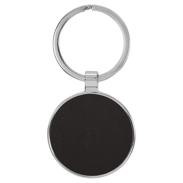 Round Keychain - Leatherette & Metal