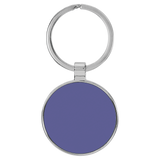 Purple with Black Engraving Round Keychain - Leatherette & Metal - Laser Engraved Leatherette