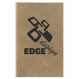 Light Brown with Black Engraving Sketch Book with Unlined Notepad - Laser Engraved Leatherette