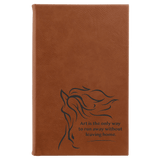 Rawhide with Black Engraving Sketch Book with Unlined Notepad - Laser Engraved Leatherette