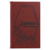 Rose with Black Engraving Sketch Book with Unlined Notepad - Laser Engraved Leatherette