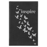 Black with Silver Engraving Sketch Book with Unlined Notepad - Laser Engraved Leatherette