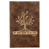 Rustic with Gold Engraving Sketch Book with Unlined Notepad - Laser Engraved Leatherette
