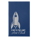 Blue with Silver Engraving Sketch Book with Unlined Notepad - Laser Engraved Leatherette
