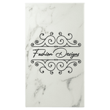White Marble with Black Engraving Sketch Book with Unlined Notepad - Laser Engraved Leatherette