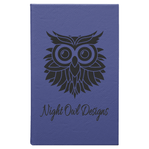 Purple with Black Engraving Sketch Book with Unlined Notepad - Laser Engraved Leatherette