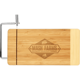 Rectangle Cutting Board with Metal Cheese Cutter - Laser Engraved Kitchen