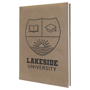Light Brown with Black Engraving Journal with Lined Notepad - Laser Engraved Leatherette