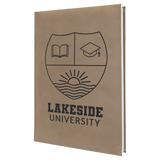 Light Brown with Black Engraving Journal with Lined Notepad - Laser Engraved Leatherette