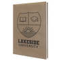 Light Brown with Black Engraving Journal with Lined Notepad - Laser Engraved Leatherette