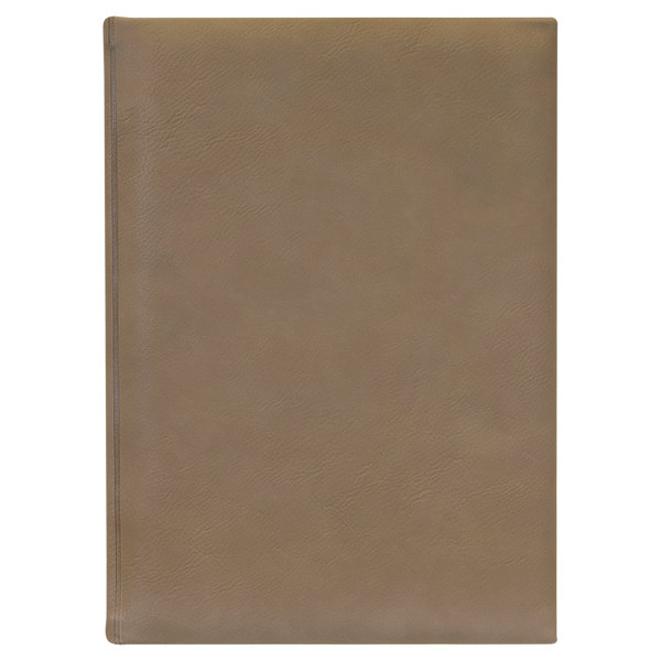 Light Brown with Black Engraving Journal with Lined Notepad - Laser Engraved Leatherette