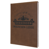 Dark Brown with Black Engraving Journal with Lined Notepad - Laser Engraved Leatherette