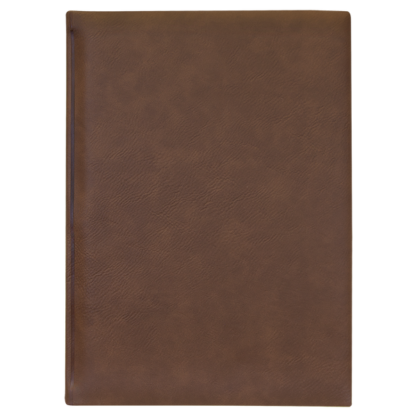Dark Brown with Black Engraving Journal with Lined Notepad - Laser Engraved Leatherette