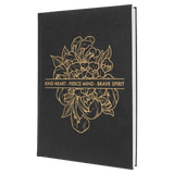Black with Gold Engraving Journal with Lined Notepad - Laser Engraved Leatherette