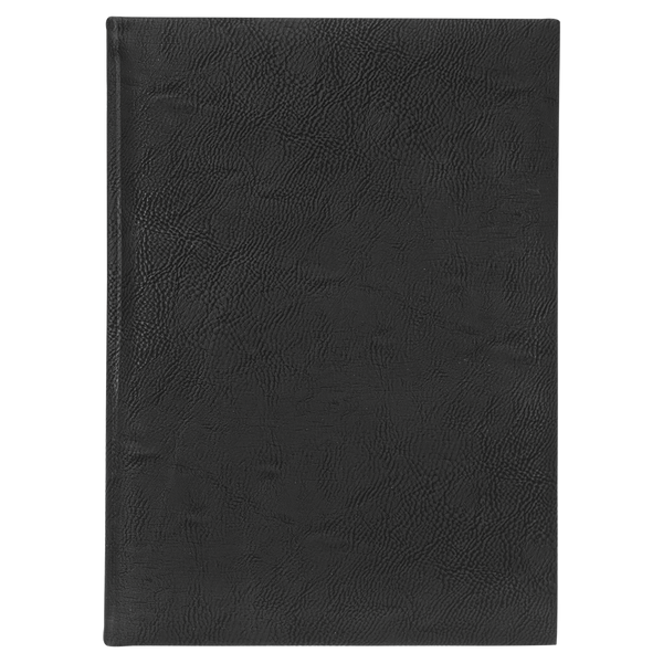 Black with Gold Engraving Journal with Lined Notepad - Laser Engraved Leatherette