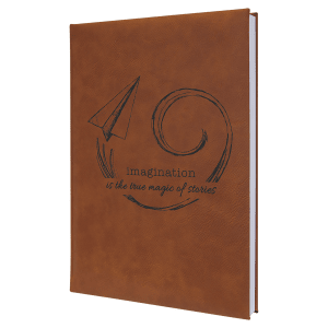 Rawhide with Black Engraving Journal with Lined Notepad - Laser Engraved Leatherette