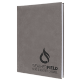 Gray with Black Engraving Journal with Lined Notepad - Laser Engraved Leatherette