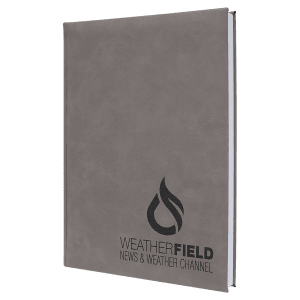 Gray with Black Engraving Journal with Lined Notepad - Laser Engraved Leatherette