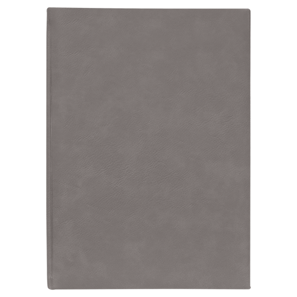 Gray with Black Engraving Journal with Lined Notepad - Laser Engraved Leatherette