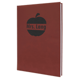 Rose with Black Engraving Journal with Lined Notepad - Laser Engraved Leatherette