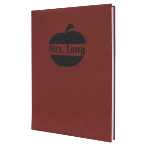 Rose with Black Engraving Journal with Lined Notepad - Laser Engraved Leatherette