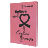 Pink with Black Engraving Journal with Lined Notepad - Laser Engraved Leatherette