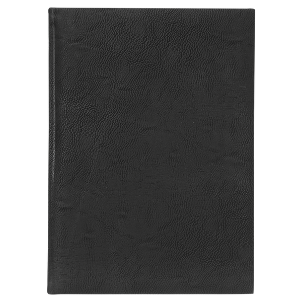 Black with Silver Engraving Journal with Lined Notepad - Laser Engraved Leatherette