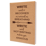 Cork with Black Engraving Journal with Lined Notepad - Laser Engraved Leatherette