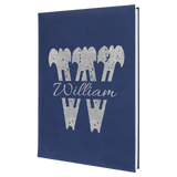 Blue with Silver Engraving Journal with Lined Notepad - Laser Engraved Leatherette
