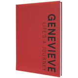 Red with Black Engraving Journal with Lined Notepad - Laser Engraved Leatherette