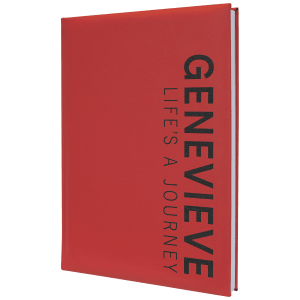 Red with Black Engraving Journal with Lined Notepad - Laser Engraved Leatherette
