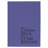 Purple with Black Engraving Journal with Lined Notepad - Laser Engraved Leatherette