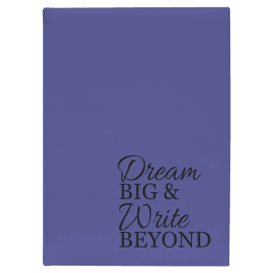 Purple with Black Engraving Journal with Lined Notepad - Laser Engraved Leatherette